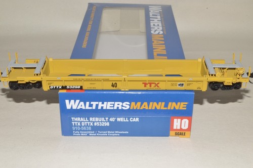 Tren remolque Walthers escala HO TTX DTTX 40' Thrall contenedores pozo vagón 53298 | Zustand: New