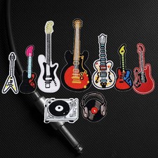 Guitar Rock Music Patches YOU PICK Embroidered Iron On Battle Vest FREE SHIPPING