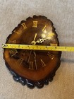 Vintage MCM Live Edge Wood Slab Lacquered Cabin e WORKING Wall Clock Mid Century — photo 8
