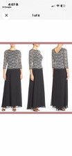 Alex Evenings Mock 2 Piece A-Line Gown with Scallop Sequin Lace Bodice Black-14