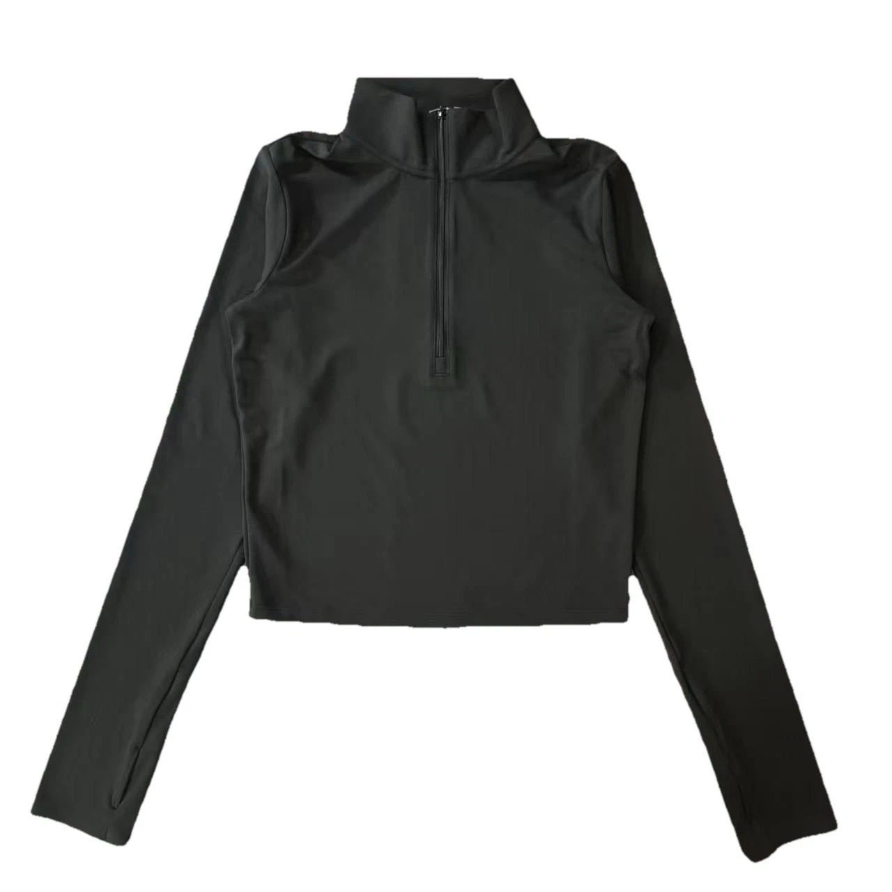 Uniqlo AIRism Soft Half Zip Long Sleeve T-Shirt Black Women’s S UV Protection