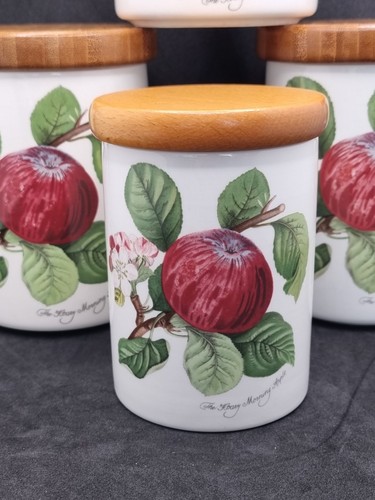 4 frascos de almacenamiento Portmeirion Pomona The Hoary Morning Apple raros de colección en muy buena condición - Imagen 4 de 21