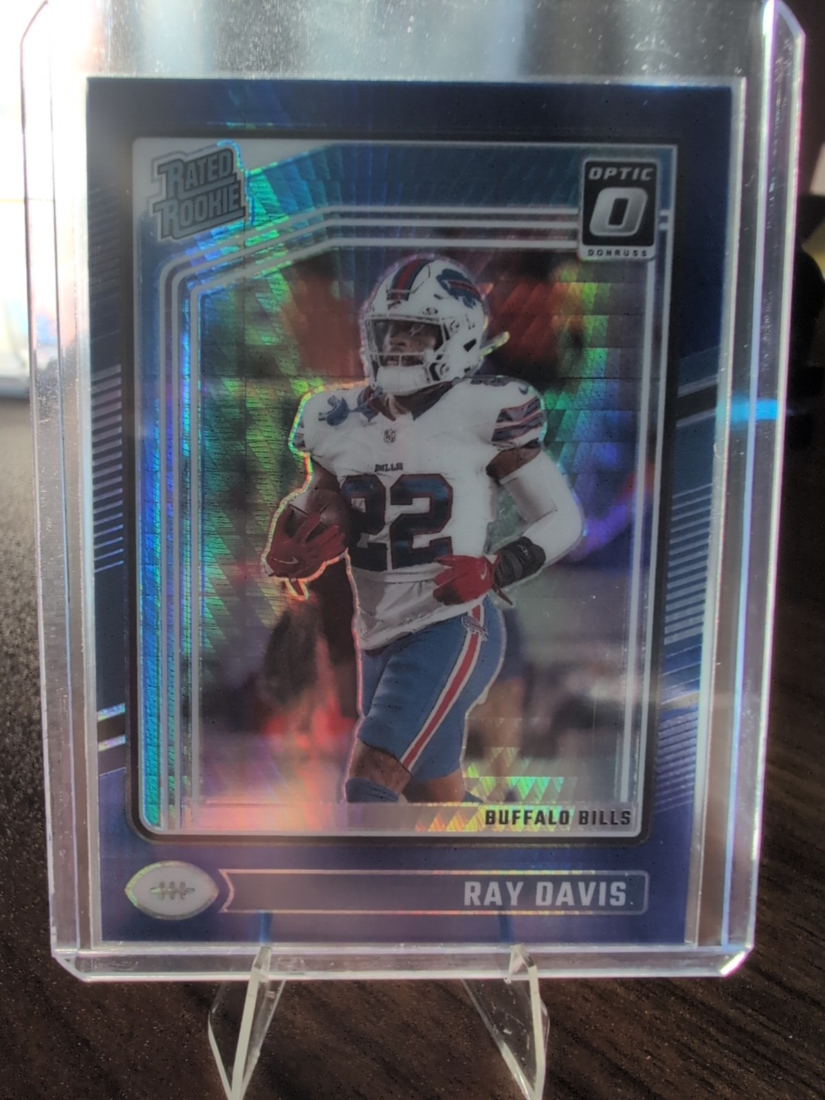 2024 Panini Donruss Optic - Rated Rookie Ray Davis #283 Blue Scope Prizm (RC)