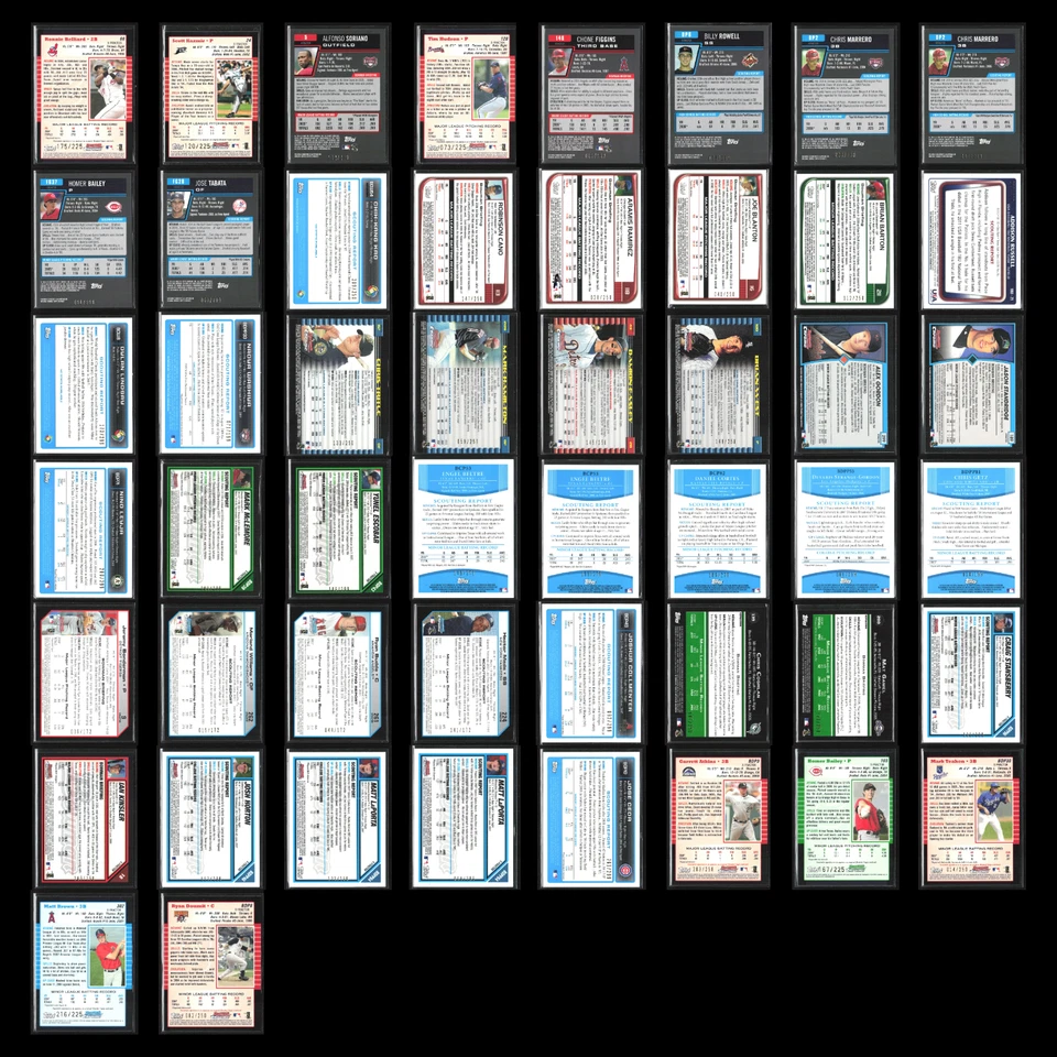 Lote de 50 tarjetas de béisbol Bowman cromadas X-Fractor #'d distribuidor a granel al por mayor surtidas Foto 2 de 4