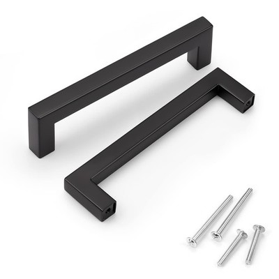 KNOBWELL 10 Pack 5'' Matte Black Modern Hole Center:5 inch(128mm),