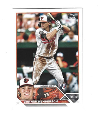 2023 TOPPS #206 GUNNAR HENDERSON ORIOLES RC GEM MINT L@@K