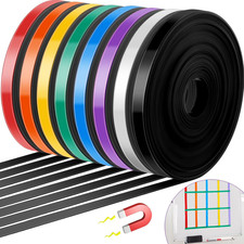 8 Rolls Magnetic Tape Roll Thin Strips, 2/5 in X 33 Ft Magnetic Whiteboard Graph