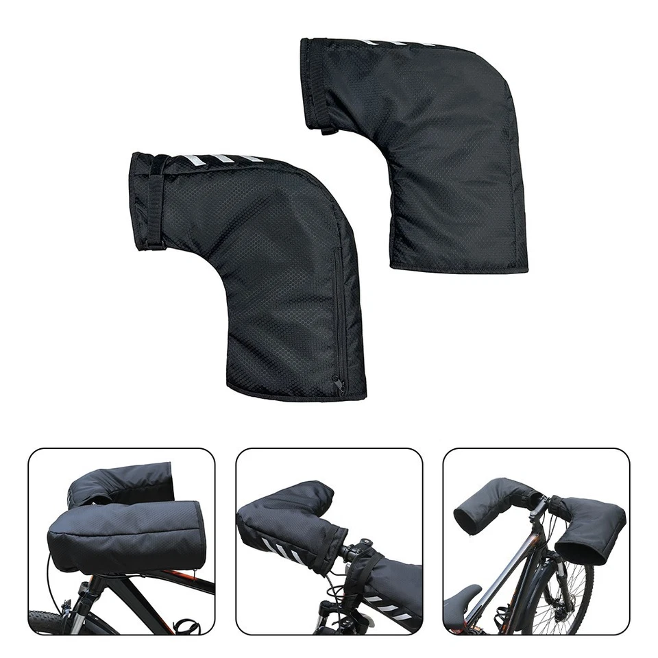 Pair Handlebar Mittens for Winter Riding Mountain Bikes Electric Bike Gloves - Image 3 of 4