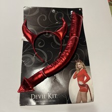 Spirit Red Satin Devil Kit Halloween Costume Headband  Tail - NOS