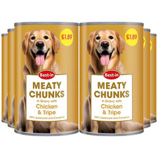 Bestin Dog Food Meaty Chunks Jelly Chicken & Tripe 1.2kg x6 Wet Meals Adult 2.36 per kilo