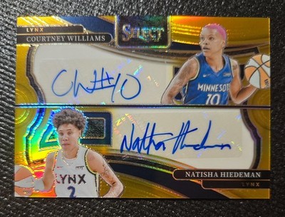 2025 Select WNBA COURTNEY WILLIAMS NATISHA HIEDEMAN GOLD AUTO #d 2/10 * JERSEY#