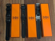 SEURE 44mm Apple Watch Bands 3-Piece Lot Black Silicone Replacement Straps