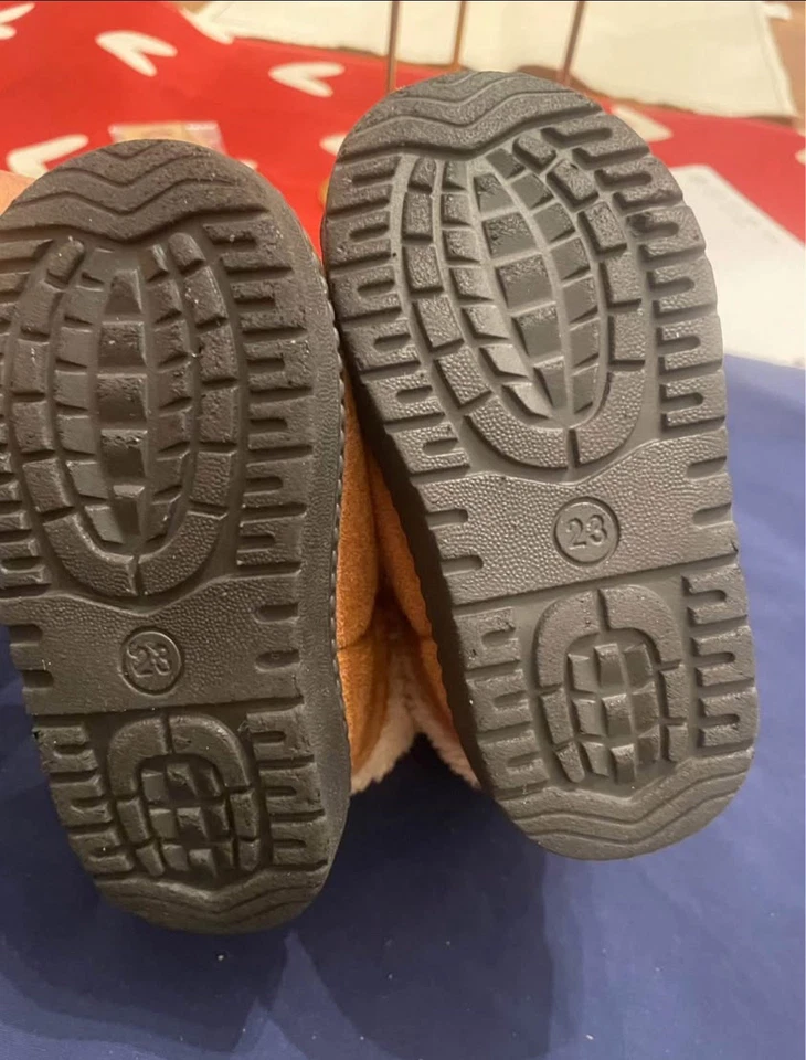 Acogedores botines de moda para bebé niña niño forro de piel cálidos cómodos nieve invierno botas Foto 3 de 4