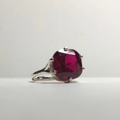 5.00Ct Ct Certified Natural Ruby Engagement Wedding Ring 14k White Gold Size 6 7