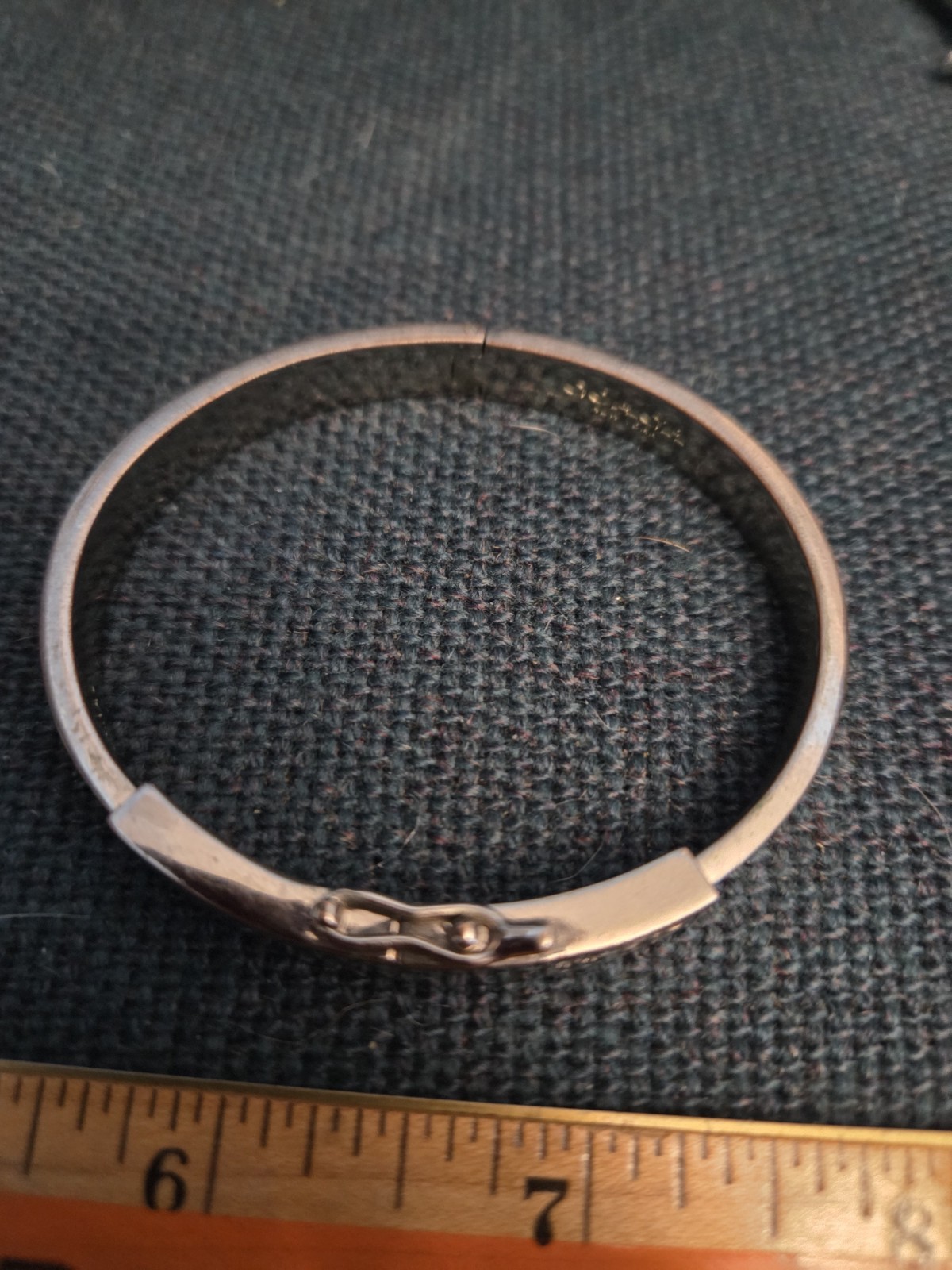 Vintage Coach Silvertone Solid Bangle Bracelet - image 1