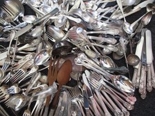 18 to 20 Pounds Vintage Silverplate flatware/Serving Items, Mixed Lot #40