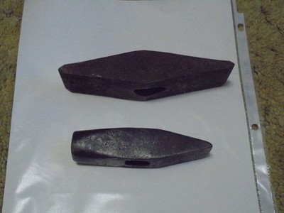 lot of 2 Vintage Blacksmith cross Peen swedge cutoff Hammer heads 1# and 2#
