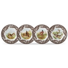 Spode Woodland Set of 4 Classic Canape Plates Assorted Bird Motifs BRAND NEW
