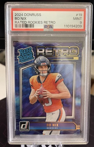 2024 PANINI DONRUSS RATED ROOKIES RETRO #19 BO NIX ROOKIE RC PSA 9