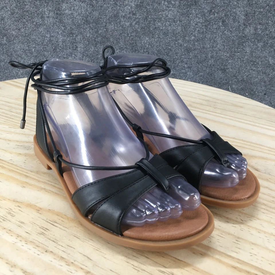 Sandalias Style & Co. para mujer 5,5 M Cairro Gladiator negras imitación cuero punta abierta NUEVAS Foto 3 de 4