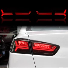 Smoke VLAND FULL LED Tail Lights For 08-2017 Mitsubishi Lancer EVO X Animation