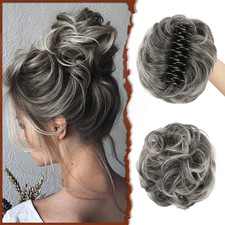 Claw Clip Messy Bun Hair Piece Wavy Curly Hair Bun Clip in Claw Chignon Ponytail