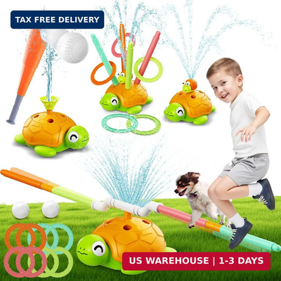 #ad #ad 4 in 1 Turtle Water Sprinkler Toys for Kids Summer Oudoor Toy with Baseball Ri $25.30