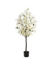 Nearly Natural 5 ft. White Bougainvillea Artificial Tree