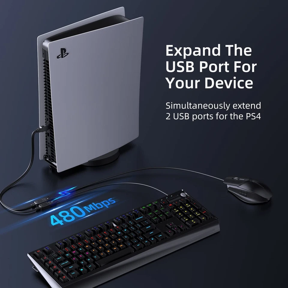 Cavo Sdoppiatore USB Cavo Doppio USB Maschio Femmina Y Splitter Per PC/iPhones.. - Immagine 4 di 4