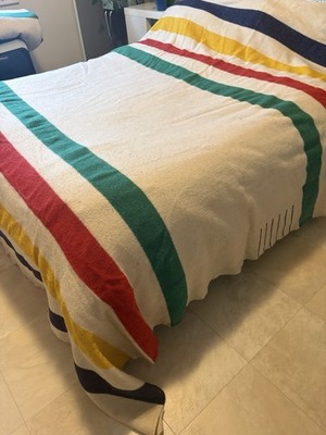 Authentic Hudson's Bay Co HBC Stripes Brand 6-Point wool blanket