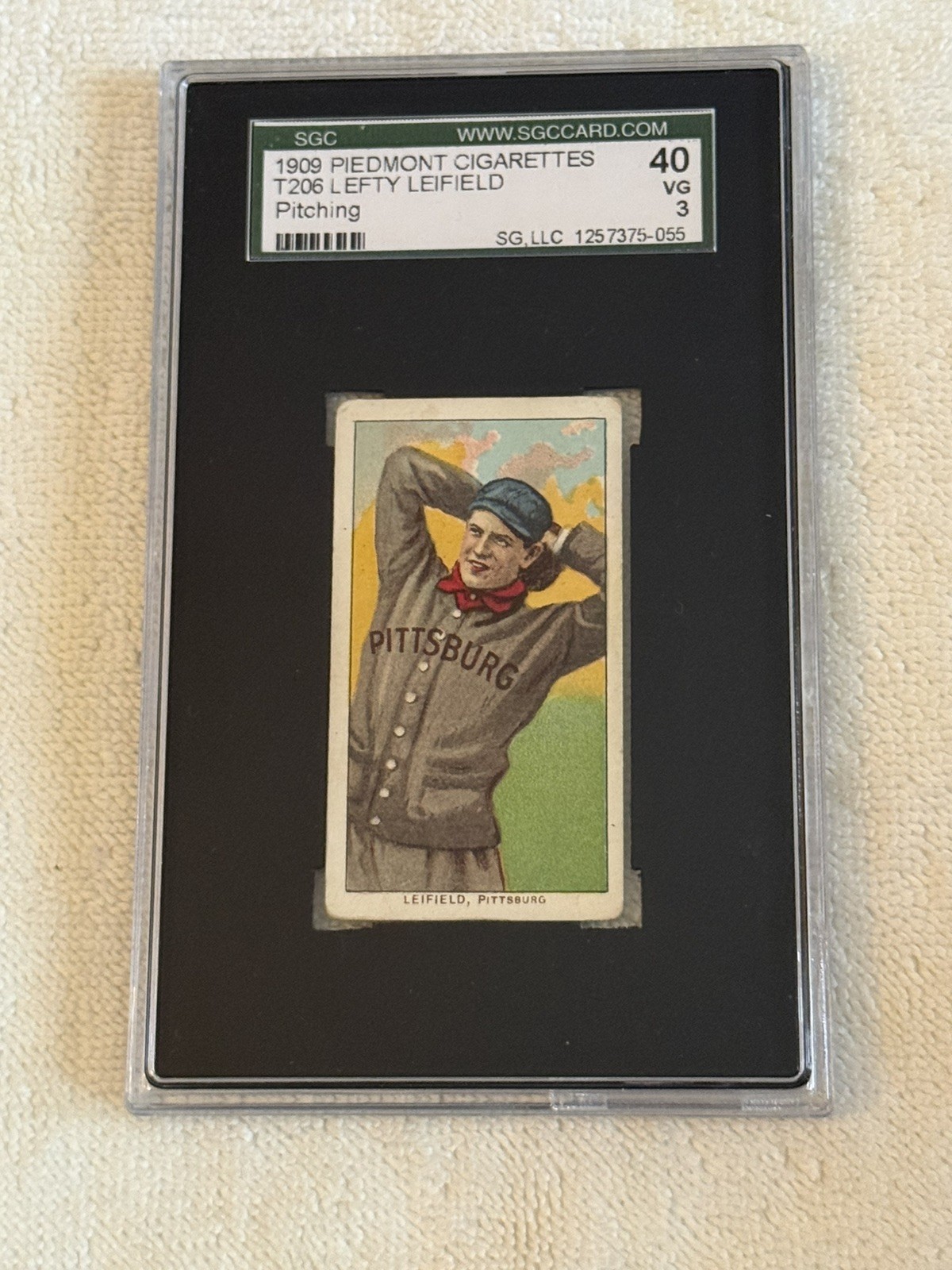 T206 - 1909-11 Piedmont 150 Lefty Leifield - SGC 3 - Pittsburg