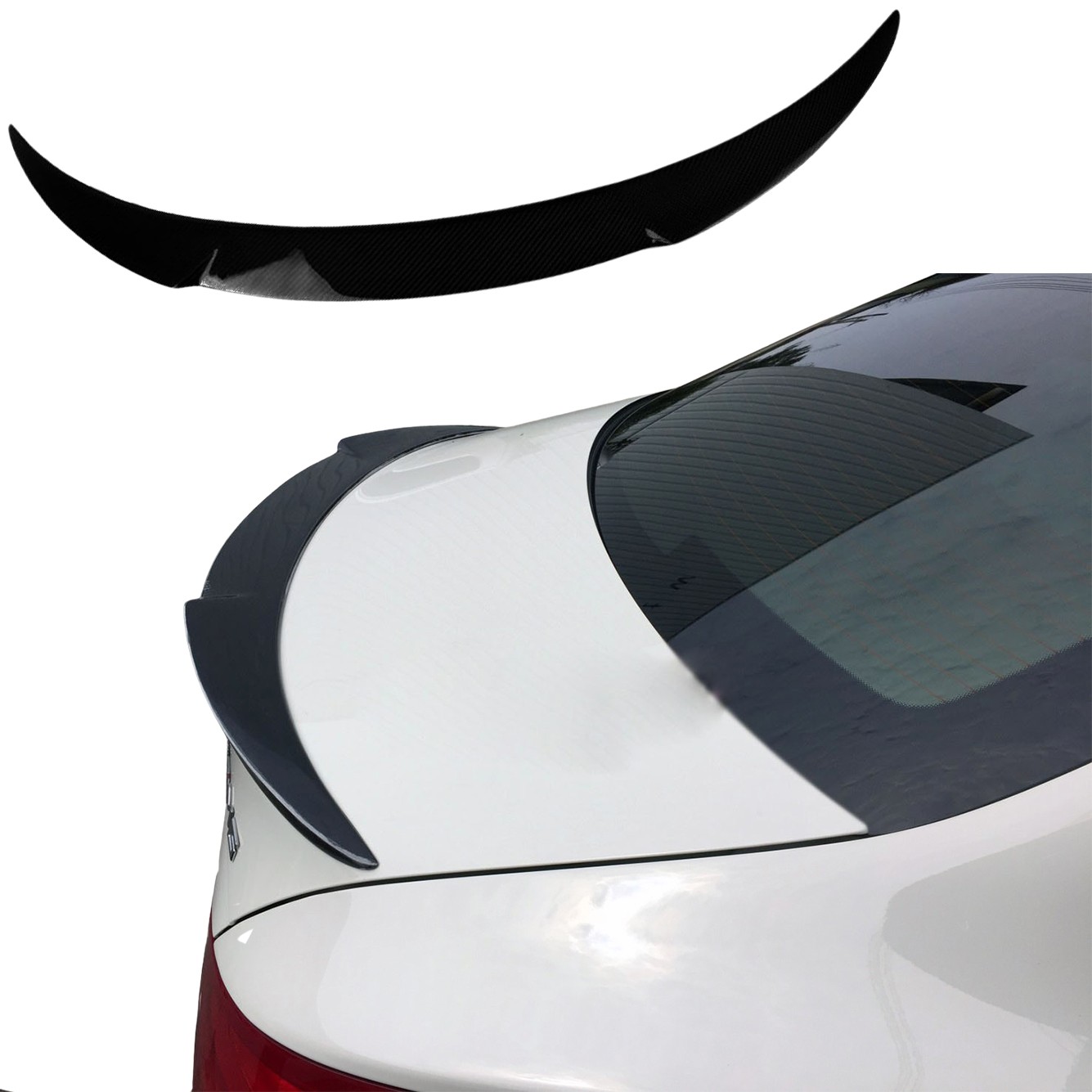 New Fits For MERCEDES CLA C117 W117 Spoiler In Black Painted, V-Type