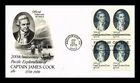 US COVER CAPTAIN JAMES COOK ALASKA 200TH ANNIVERSARY FDC BLOCK OF 4 ARTCRAFT