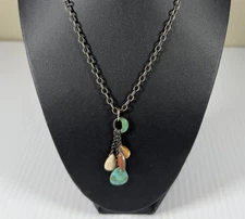 Silpada Sterling Silver Turquoise Riverstone Necklace N1508 19”