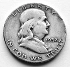 1952-S BEN FRANKLIN HALF DOLLAR 90% SILVER