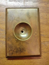 Hart Early 1900s Machined Solid Brass Flush Switch Plate Wall Box Cover Antique