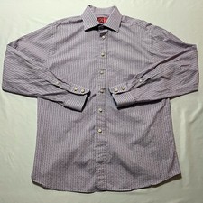 Rufus Long Sleeve Purple Button Up Dress Shirt 100% Cotton Men’s L Made In USA