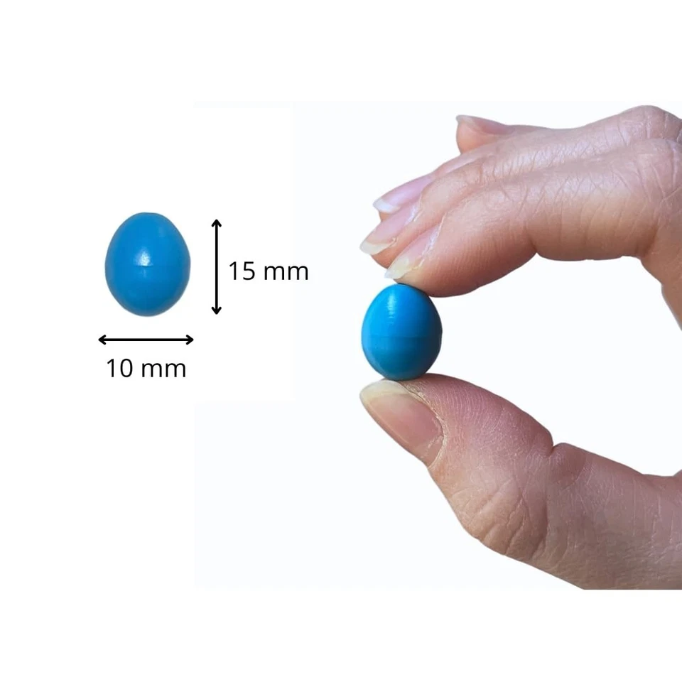 Mini Œufs de Pâques Artificiels Lot de 60 Bleu Azur 1x1,5 cm Décoration de Table - Photo 2/4