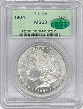 1904 PCGS OGH MS63 CAC Morgan Silver Dollar 8436227
