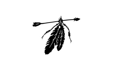 Set of 2 - Indian Feather Arrow Decals Stickers