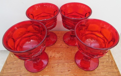 VINTAGE RUBY RED FOSTORIA ARGUS SHERBET 5" MINT (4) - Picture 8 of 8