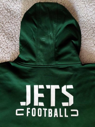 FANATICS DE LOS HOMBRES CHAQUETA DE LOS JETS DE NUEVA YORK THERMA TRICOT FLEECE SUDADERA CON CAPUCHA CON CREMALLERA GRANDE - Imagen 9 de 11