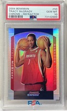 2004 BOWMAN CHROME REFRACTOR #50 TRACY McGRADY HOF #/300 POP 3 PSA 10