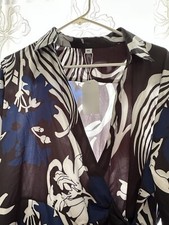 Ladies Blue And Cream wrap dress