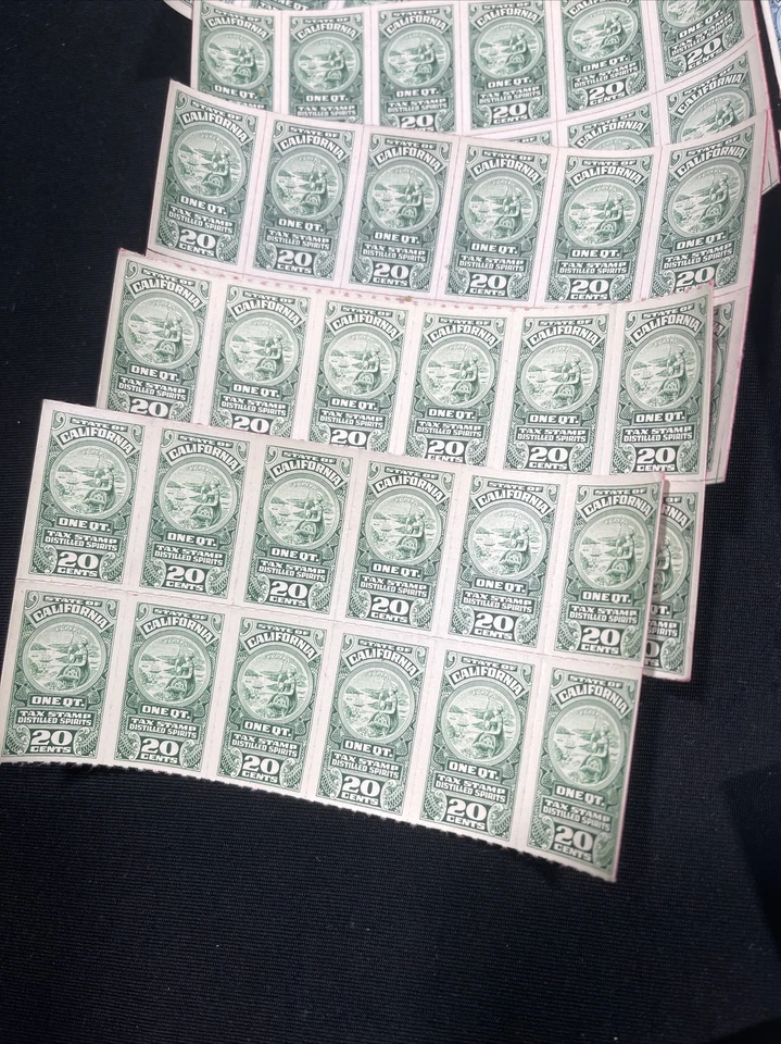 Vintage US TAX STAMP State of California 10c 16c 20c  110 sheet ( 1320 Stamps ) - Image 3 of 4