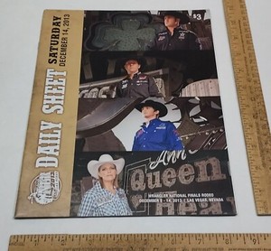 2013 Wrangler NFR DAILY SHEET - National Finals Rodeo - SATURDAY - listing #5208