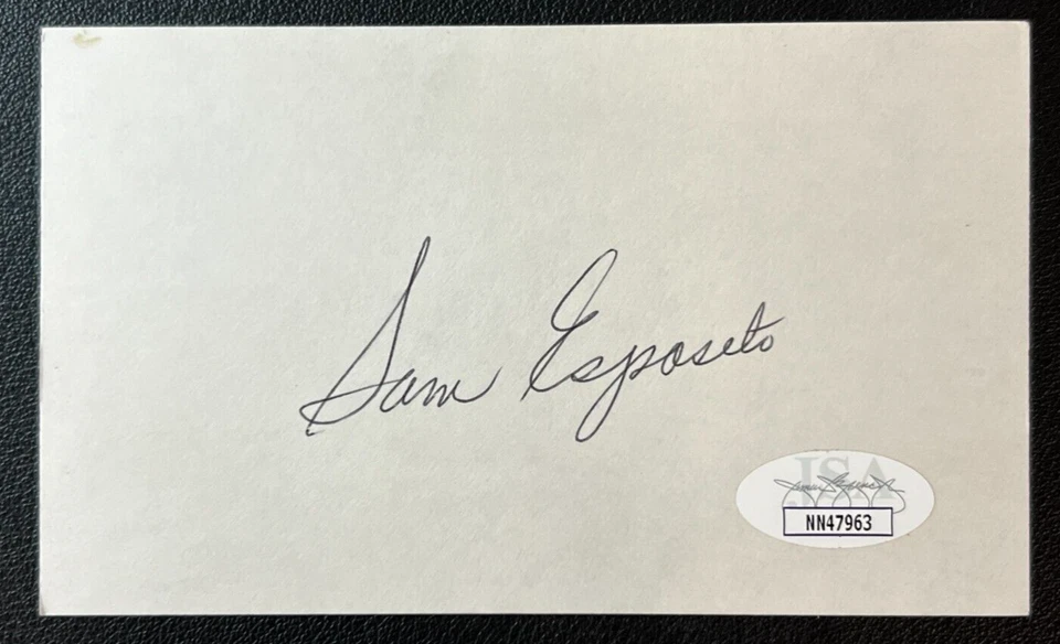 Sam Esposito Signed 3x5 Card JSA Cert w/COA MLB C. White Sox/KC Athletics NICE! - Image 2 of 4