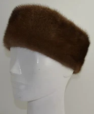 Brown Mink Fur Headband Demi Buff New Manufactured in the US