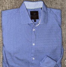 Mens Tattersall London Long Sleeve Plaid Button Up Shirt Size Large - EUC