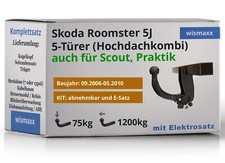 ANHÄNGERKUPPLUNG abnehmbar für Skoda Roomster 5J 06-10 +13pol E-Satz spezifisch